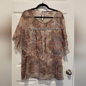 Bohemian Paisley Women's Sheer Blouse